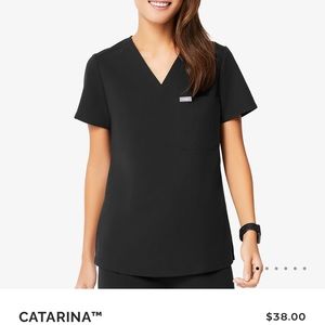 Figs Catarina Scrub Top XS BLACK